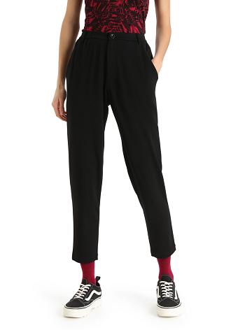 Black Women's Icebreaker MerinoFine™ Interlock Pants | USA 1523QMAZ